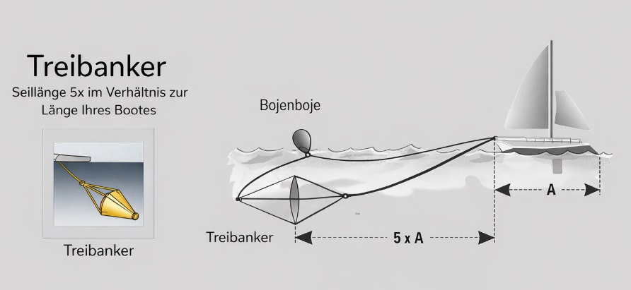 Schema der Größe des Schwimmankers