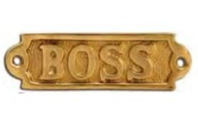 Plaque en laiton « Boss » F&S