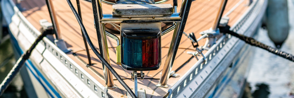 Green and red navigation lights