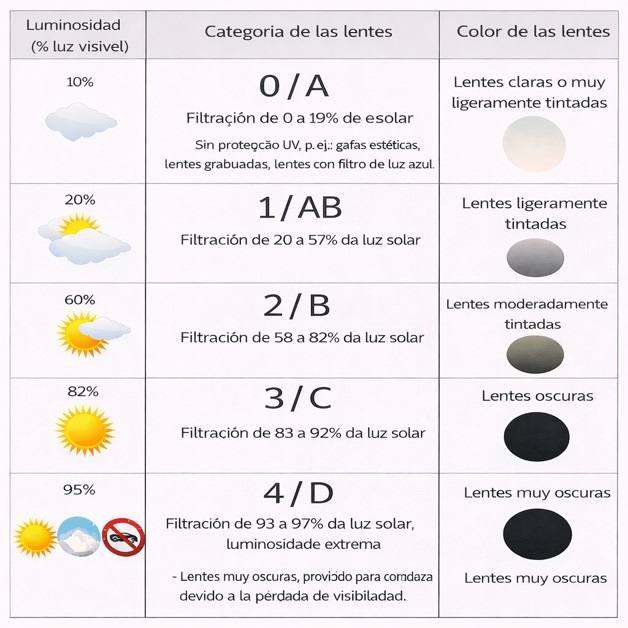 catégories lunette de soleil pour la voile