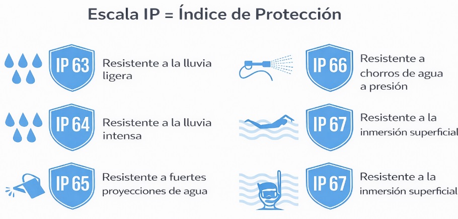 Tableau d'indices de protection des sacs &eacute;tanches