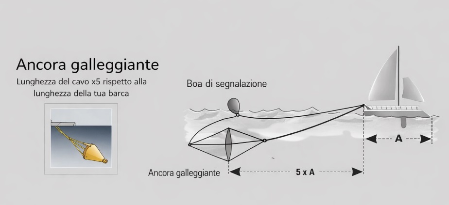 diagramma delle dimensioni dell'ancora galleggiante