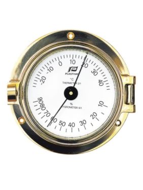 Thermomètre Hygromètre 4" Boitier Laiton Plastimo