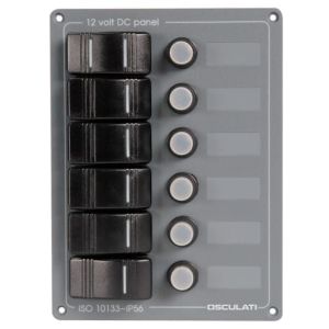 Tableau électrique 6 interrupteurs en aluminium Osculati