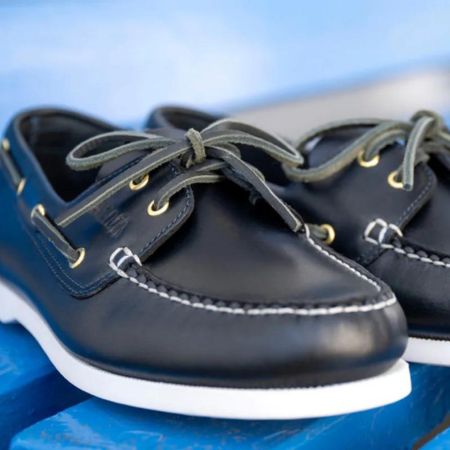 Sebago chaussures en cuir bleu foncé