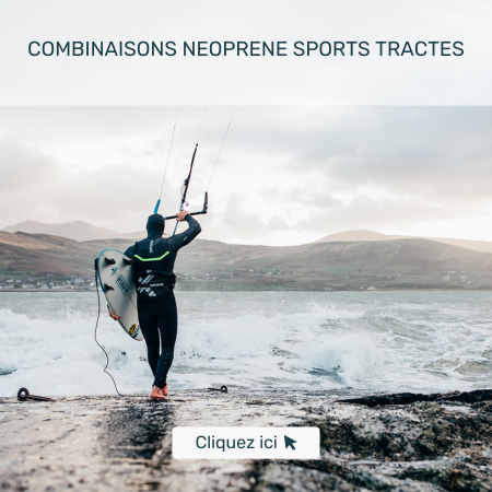 Homme en combinaison neoprene sur un kite surf